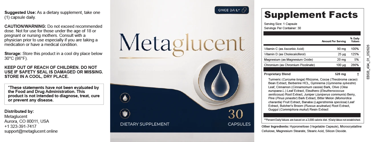 MetaGlucent supplement label